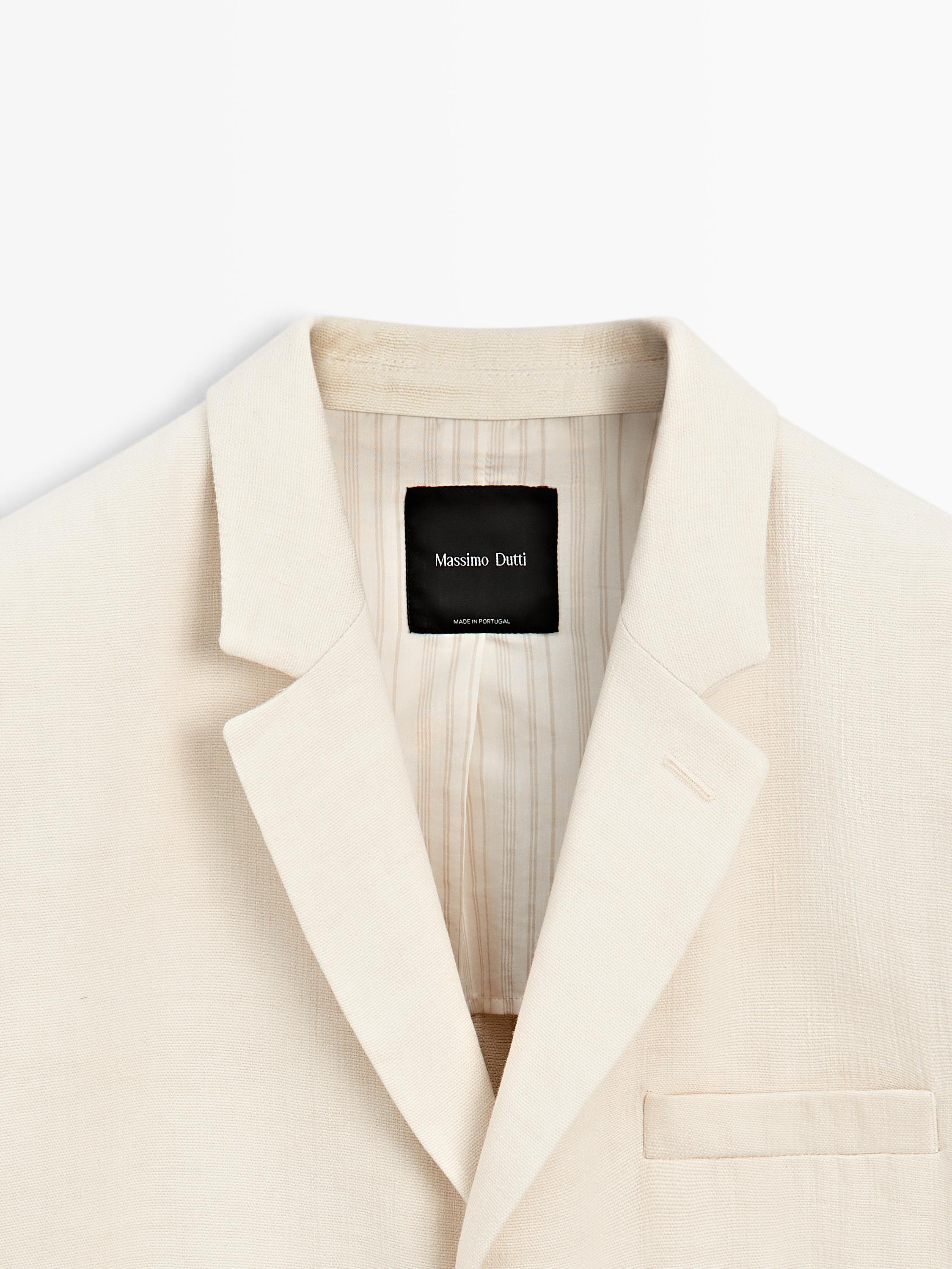 Linen blend suit blazer
